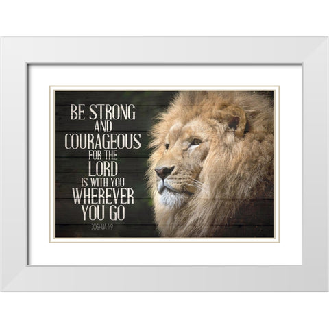 Be Strong White Modern Wood Framed Art Print with Double Matting by Allen, Kimberly