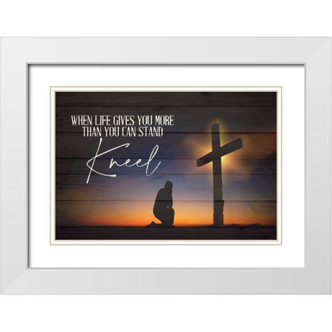 Kneel White Modern Wood Framed Art Print with Double Matting by Allen, Kimberly