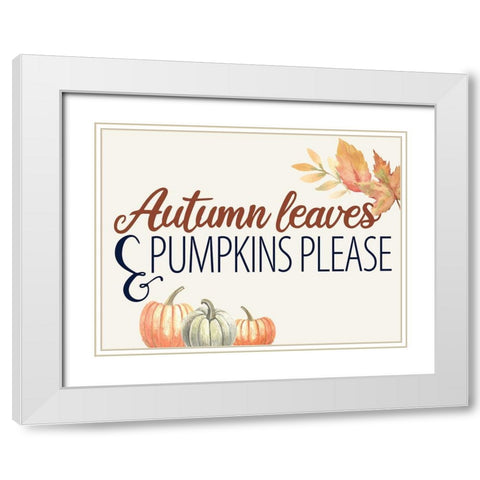 Autumn Leaves White Modern Wood Framed Art Print with Double Matting by Allen, Kimberly