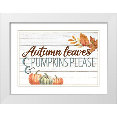 Autumn Leaves White Modern Wood Framed Art Print with Double Matting by Allen, Kimberly