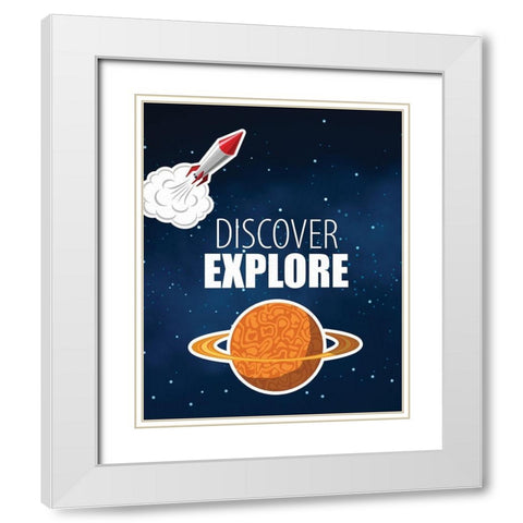 Explore Space White Modern Wood Framed Art Print with Double Matting by Allen, Kimberly