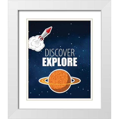 Explore Space White Modern Wood Framed Art Print with Double Matting by Allen, Kimberly