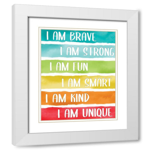 I Am Rainbow White Modern Wood Framed Art Print with Double Matting by Allen, Kimberly
