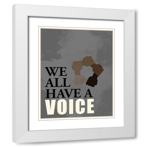 Voice White Modern Wood Framed Art Print with Double Matting by Allen, Kimberly