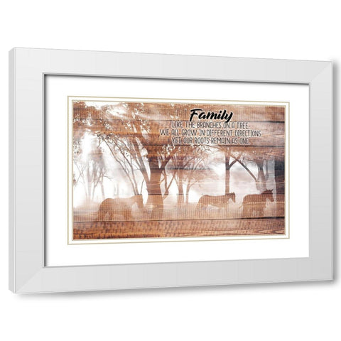 Family Roots White Modern Wood Framed Art Print with Double Matting by Allen, Kimberly