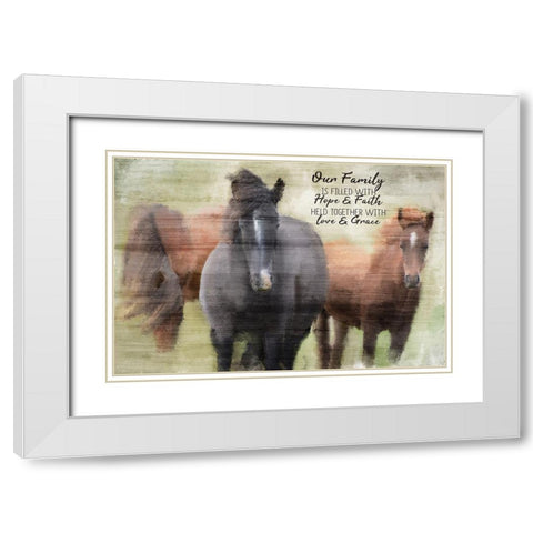 Our Family White Modern Wood Framed Art Print with Double Matting by Allen, Kimberly