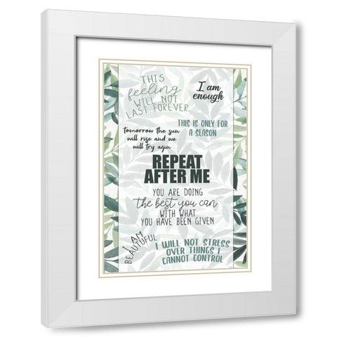 Repeat After Me White Modern Wood Framed Art Print with Double Matting by Allen, Kimberly