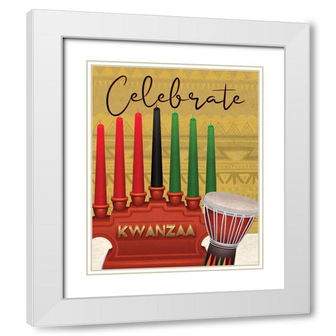 Celebrate White Modern Wood Framed Art Print with Double Matting by Allen, Kimberly