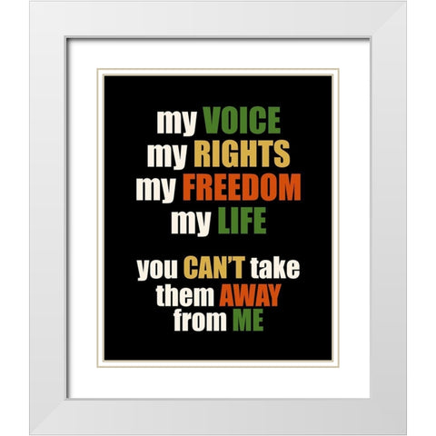 My Voice White Modern Wood Framed Art Print with Double Matting by Allen, Kimberly
