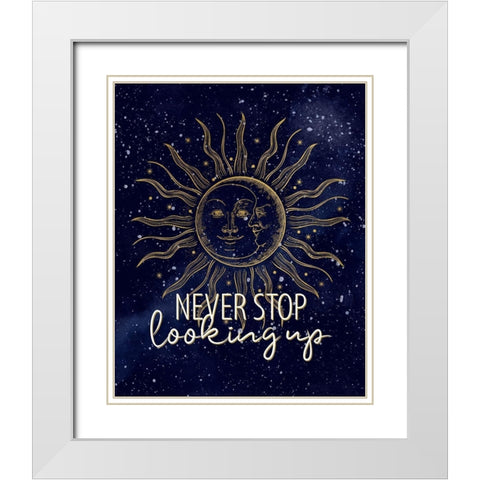Sun Moon White Modern Wood Framed Art Print with Double Matting by Allen, Kimberly