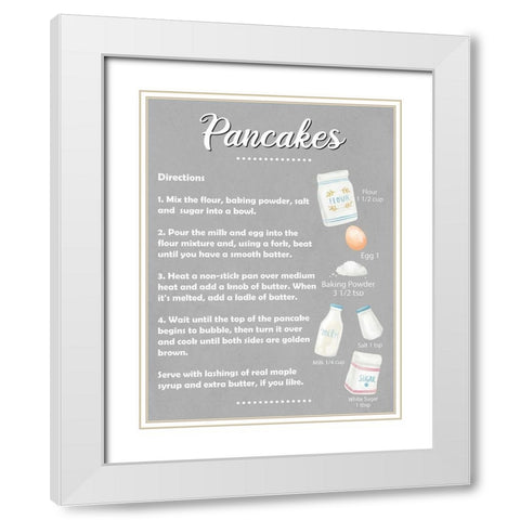 Pancakes_v2 White Modern Wood Framed Art Print with Double Matting by Allen, Kimberly