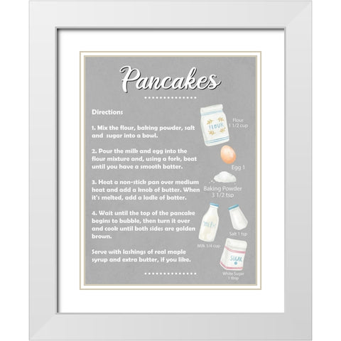 Pancakes_v2 White Modern Wood Framed Art Print with Double Matting by Allen, Kimberly
