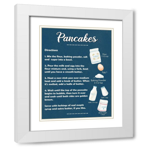 Pancakes White Modern Wood Framed Art Print with Double Matting by Allen, Kimberly