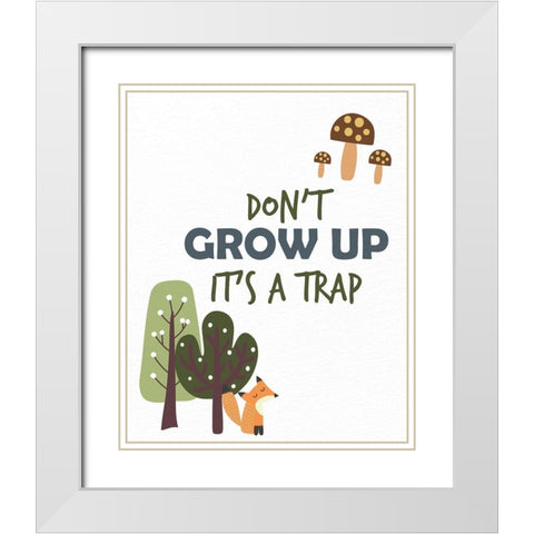 Woodland Playroom 3 White Modern Wood Framed Art Print with Double Matting by Allen, Kimberly