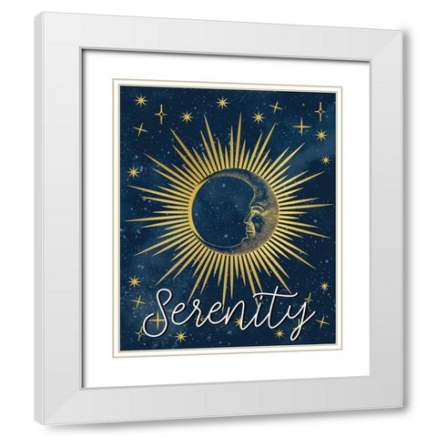 Moon Serenity White Modern Wood Framed Art Print with Double Matting by Allen, Kimberly