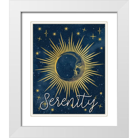Moon Serenity White Modern Wood Framed Art Print with Double Matting by Allen, Kimberly