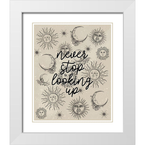 Moon And Sun White Modern Wood Framed Art Print with Double Matting by Allen, Kimberly