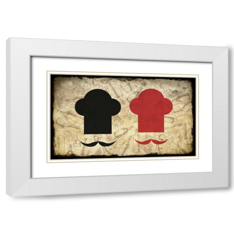 Black and Red Chef White Modern Wood Framed Art Print with Double Matting by Allen, Kimberly