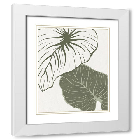 Serenity Palm 1 White Modern Wood Framed Art Print with Double Matting by Allen, Kimberly