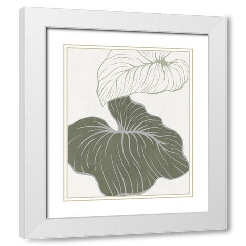 Serenity Palm 2 White Modern Wood Framed Art Print with Double Matting by Allen, Kimberly