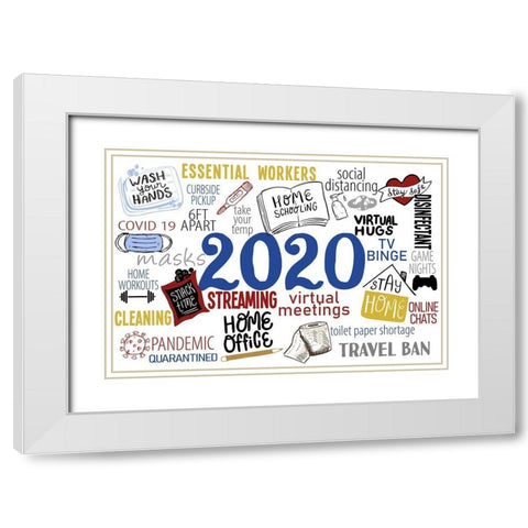2020 The Year White Modern Wood Framed Art Print with Double Matting by Allen, Kimberly