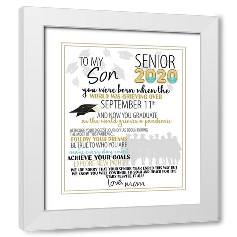 Senior 2020 Son 2 White Modern Wood Framed Art Print with Double Matting by Allen, Kimberly