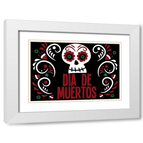 Dia De Muertos White Modern Wood Framed Art Print with Double Matting by Allen, Kimberly