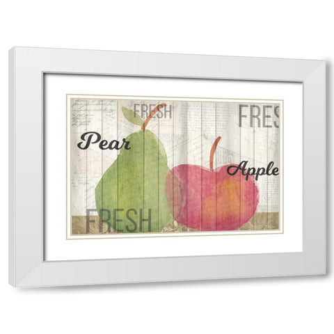 Apples and Pears White Modern Wood Framed Art Print with Double Matting by Allen, Kimberly