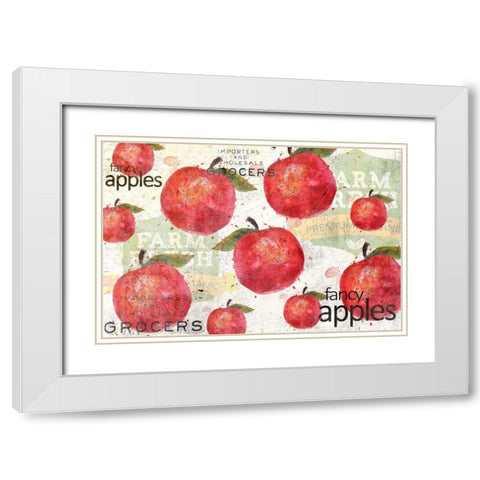 Fancy Apple White Modern Wood Framed Art Print with Double Matting by Allen, Kimberly