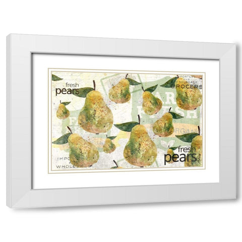 Fresh Pears White Modern Wood Framed Art Print with Double Matting by Allen, Kimberly