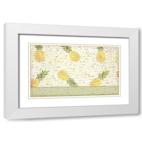 Pineapple Letter White Modern Wood Framed Art Print with Double Matting by Allen, Kimberly