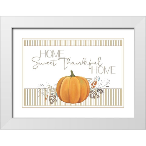 Home Sweet Thankful Home V2 White Modern Wood Framed Art Print with Double Matting by Allen, Kimberly