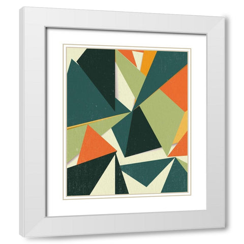Angles 1 White Modern Wood Framed Art Print with Double Matting by Allen, Kimberly
