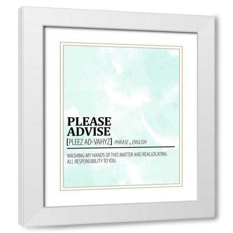 Please Advise White Modern Wood Framed Art Print with Double Matting by Allen, Kimberly