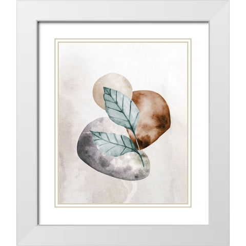 Stone Leaf 2 White Modern Wood Framed Art Print with Double Matting by Allen, Kimberly