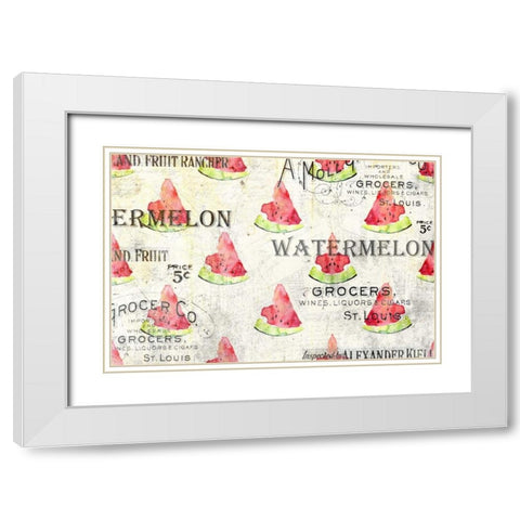 Watermelon Summer 2 White Modern Wood Framed Art Print with Double Matting by Allen, Kimberly