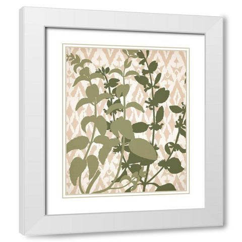 Ikat Botanical 2 White Modern Wood Framed Art Print with Double Matting by Allen, Kimberly