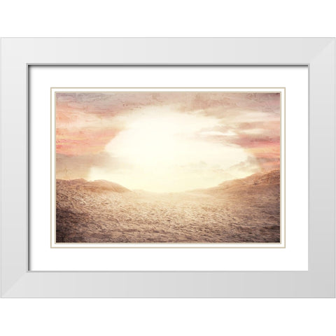 Desert Sunset White Modern Wood Framed Art Print with Double Matting by Allen, Kimberly