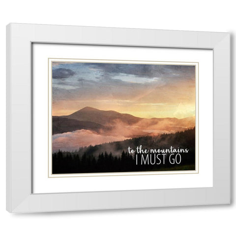 To the Mountains White Modern Wood Framed Art Print with Double Matting by Allen, Kimberly