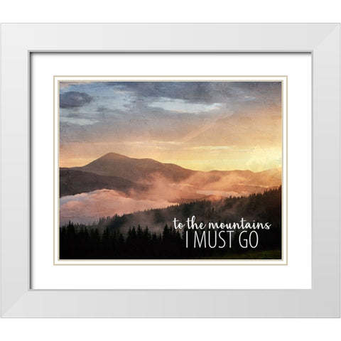 To the Mountains White Modern Wood Framed Art Print with Double Matting by Allen, Kimberly