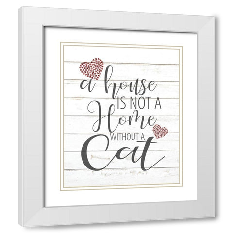 A House Cat White Modern Wood Framed Art Print with Double Matting by Allen, Kimberly