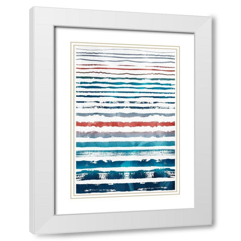 Beach Hues White Modern Wood Framed Art Print with Double Matting by Allen, Kimberly