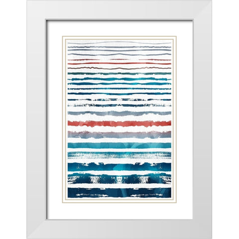 Beach Hues White Modern Wood Framed Art Print with Double Matting by Allen, Kimberly