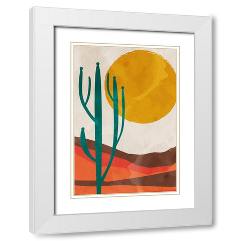Desert Sun White Modern Wood Framed Art Print with Double Matting by Allen, Kimberly
