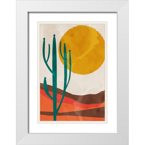 Desert Sun White Modern Wood Framed Art Print with Double Matting by Allen, Kimberly