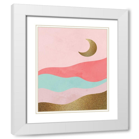 Glitter Landscape 2 White Modern Wood Framed Art Print with Double Matting by Allen, Kimberly