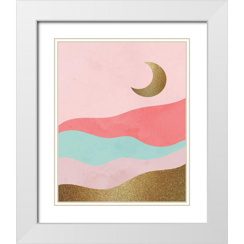 Glitter Landscape 2 White Modern Wood Framed Art Print with Double Matting by Allen, Kimberly
