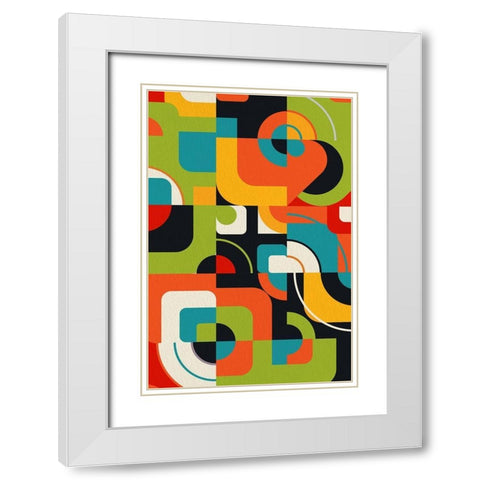 Round 2 White Modern Wood Framed Art Print with Double Matting by Allen, Kimberly