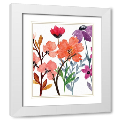 Wildflowers 1 White Modern Wood Framed Art Print with Double Matting by Allen, Kimberly
