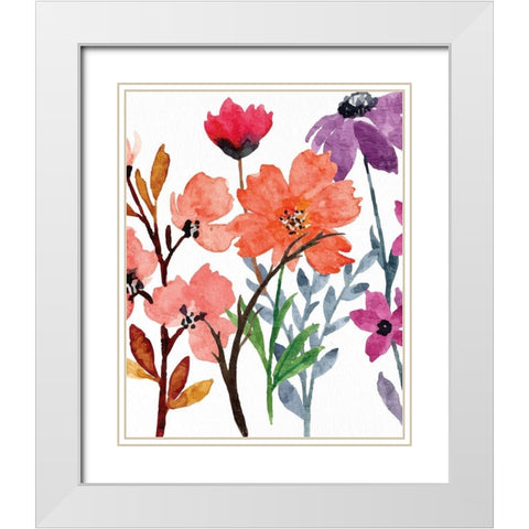 Wildflowers 1 White Modern Wood Framed Art Print with Double Matting by Allen, Kimberly